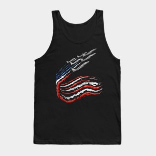 Aircraft emit colored smoke in US flag colors Tank Top